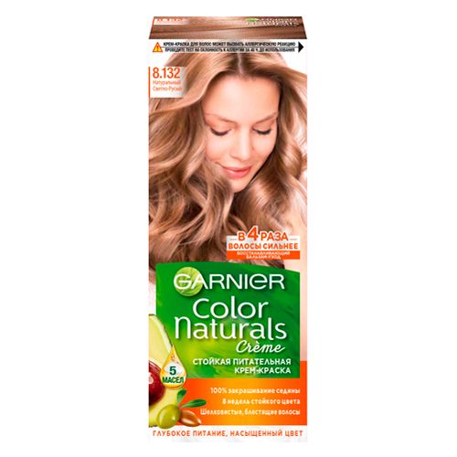 Стойкая питательная крем-краска для волос Garnier Color Naturals, №-8.132 Натуральный светло-русый