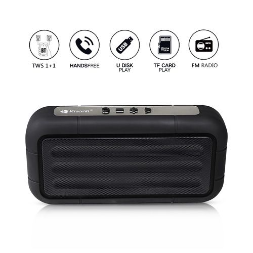 Portativ kolonka Bluetooth Kisonli S3, Qora