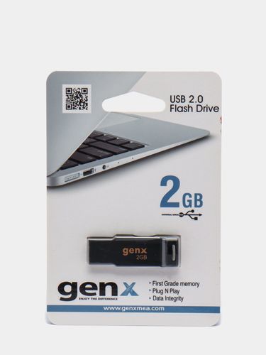 USB флешка GENX, 2 GB, Черный
