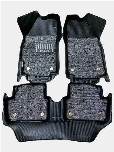 Автомобильные 7D коврики в салон автомобиля Chevrolet Spark, Черный-Серый, фото