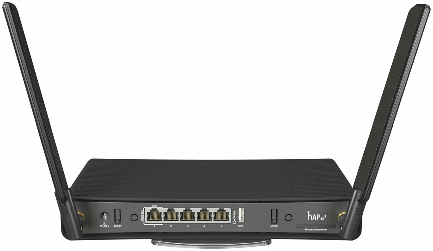 WiFi роутер WiFi 6 AX Mikrotik hAP ax3 C53UiG+5HPaxD2HPaxD, Черный, купить недорого