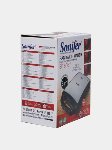 Сэндвичница Sonifer SF-6087, Черный, arzon