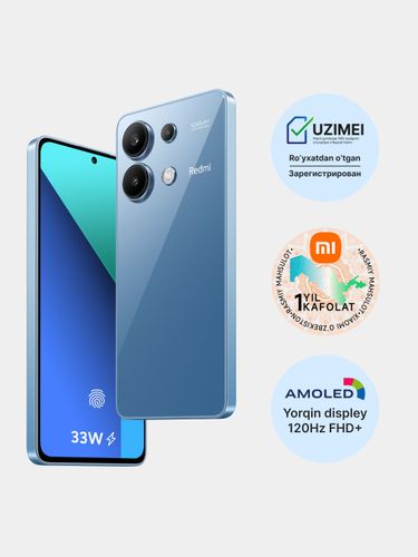 Smartfon Xiaomi Note 13, ko'k, 8/256 GB, 301900000 UZS