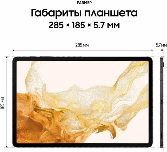 Планшет Samsung Galaxy Tab S8+, Черный, 8/128 GB, 1501000000 UZS