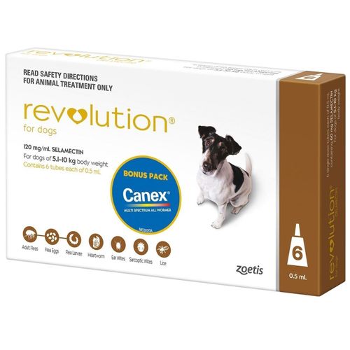 Капли Revolution для собак весом, 5.1 - 10 кг