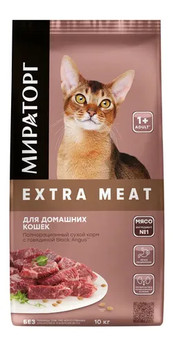 Сухой корм Мираторг extra Meat с говядиной BLACK ANGUS, 10 кг