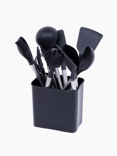 Набор силиконовых кухонных принадлежностей E-12-B, 12 предметов, Черный, фото