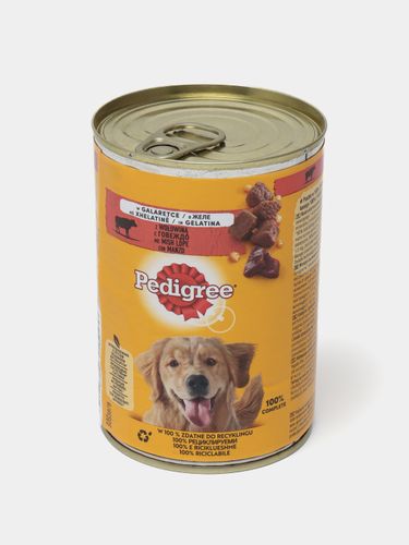 Консервированный корм Pedigree для взрослых собак с говядиной в желе, 400 г