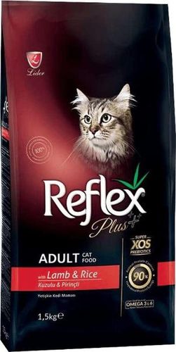 Сухой корм Reflex Plus для взрослых кошек с ягненком и рисом, 15 кг