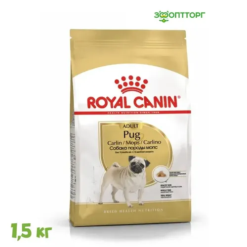 Сухой корм Royal Canin Pug Adult, 1.5 кг, купить недорого