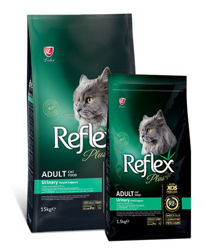 Quruq yem Reflex Plus Urinary Adult Cat Food tovuq bilan, 15 kg