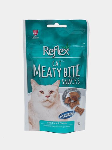 Лакомство для кошек Reflex Meaty Byte With Мягкие подушечки с уткой и сыром, 40 гр