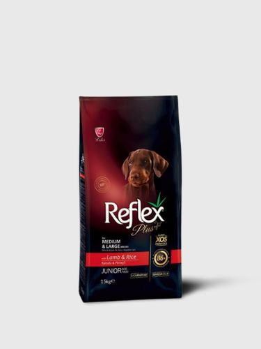 Сухой корм Reflex Plus Junior Dog Food с ягненком и рисом для средних и крупных пород, 15 кг