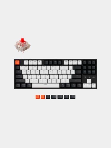 Клавиатура Keychron C1 Wired 87 Key Gateron Switch Mechanical Keyboard White LED, Красный