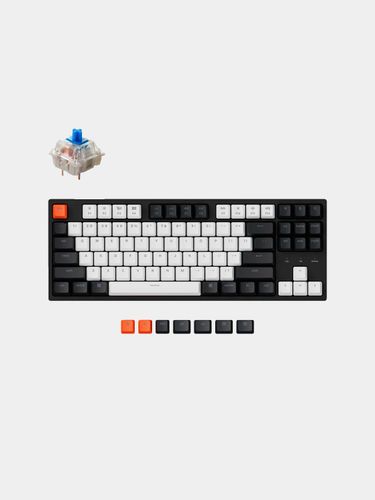 Клавиатура Keychron C1 Wired 87 Key Gateron Switch Mechanical Keyboard White LED, Синий