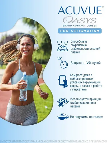 Kontakt linzalar Acuvue Oasys with Hydraclear Plus, -0.50 SPH, купить недорого