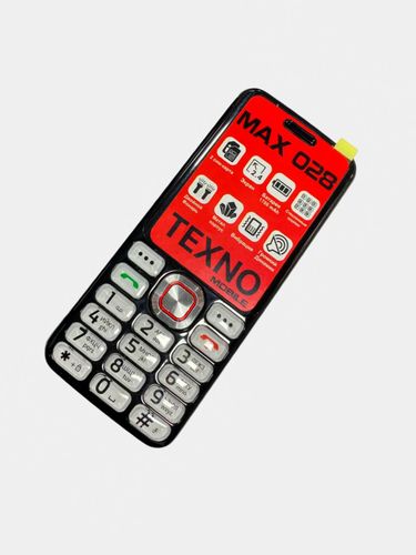 Telefon Texno Max 028, qora