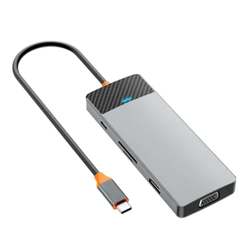 Хаб USB Wiwu Linker A921HV 9-in-1 USB-C, Серый