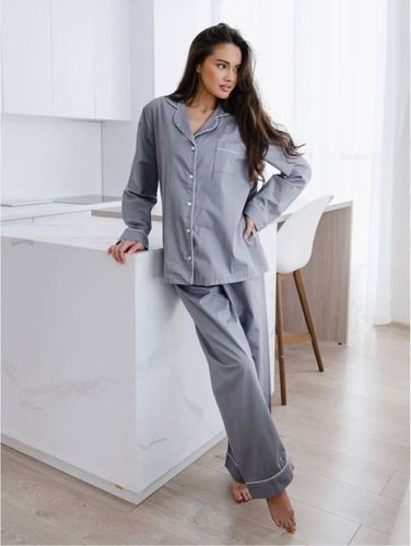 Классическая пижама из 100% хлопка Maysar 000479, Серый, 35000000 UZS
