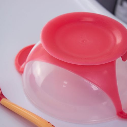 Набор посуды чашка на присоске и термоложка 11082B, Розовый, в Узбекистане
