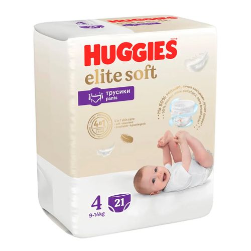 Трусики-подгузники Huggies Elite Soft 4, 9-14 кг, 21 шт, Разноцветный
