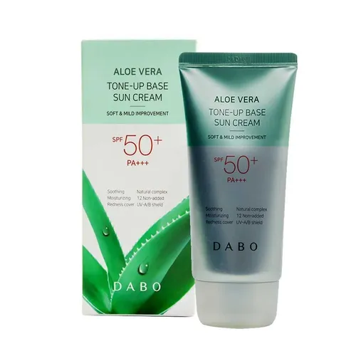 Солнцезащитный крем c тональным эффектом DABO Aloe Vera Tone Up Base Sun Cream (SPF50+ PA+++),  70 мл, купить недорого