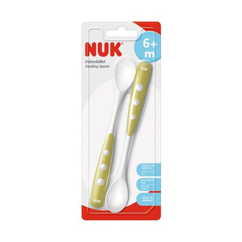 Ложка NUK для кормления 10255053А, 6+ мес, 2 шт, Зеленый