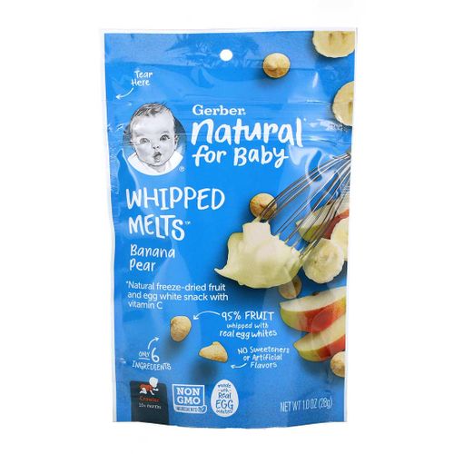 Йогуртовые шарики Gerber Whipped Melts банан груша 47467GR, 10+ мес, 28 гр, Разноцветный