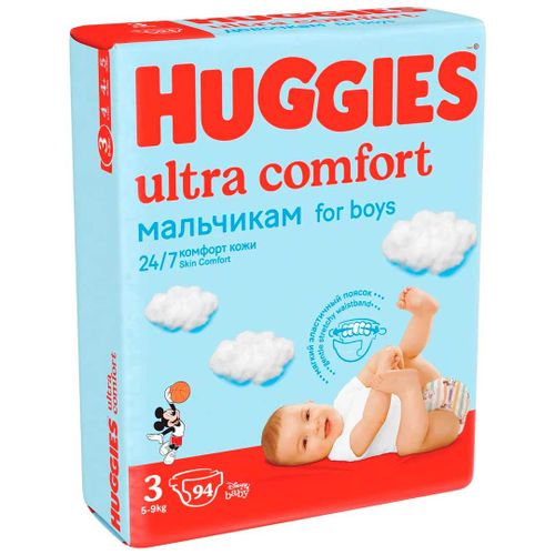 Tagliklar Huggies Ultra Comfort 3, 5-9 kg, 94 dona, oq