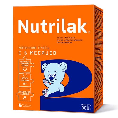 Sut aralashmasi Nutrilak 2 NT1448, 6 + oy, 600 g, Ko'k