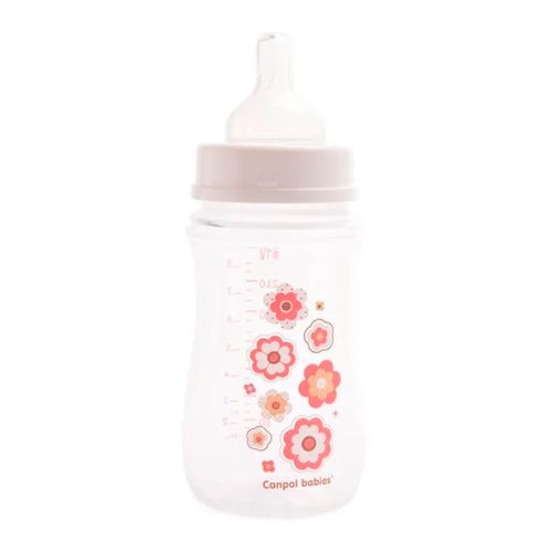Бутылочка Canpol Babies EasyStart цветочки СВ168, 3+ месяцев, 240мл, Розовый, фото