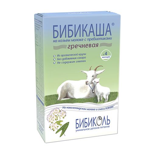 Каша Бибиколь на козьем молоке гречневая, 4+ мес, 200 гр