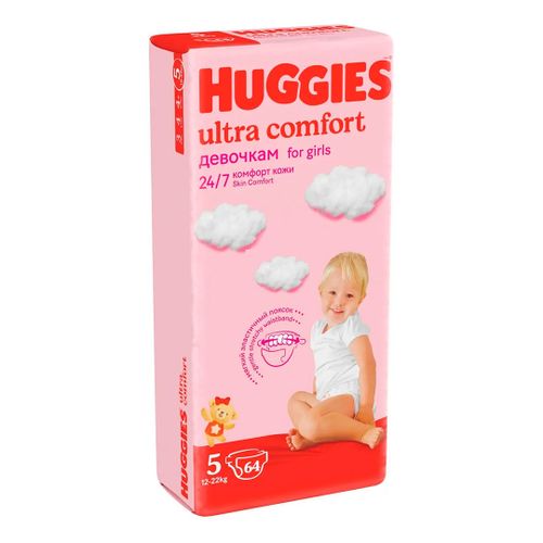 Подгузники Huggies Ultra Comfort 5, 12-22 кг, 64 шт, Белый
