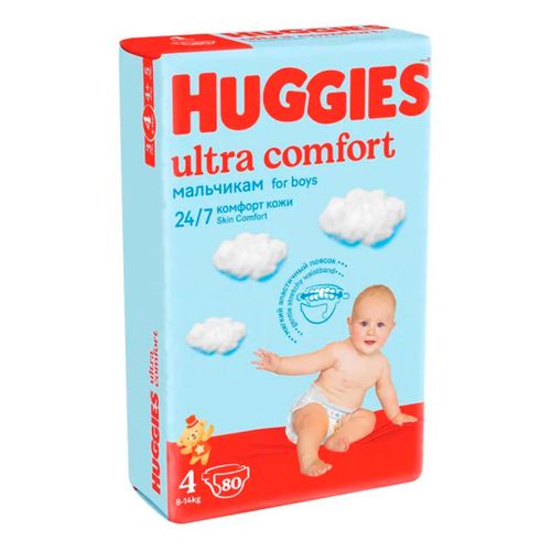 Tagliklar Huggies Ultra Comfort 4, 8-14 kg, 80 dona, oq