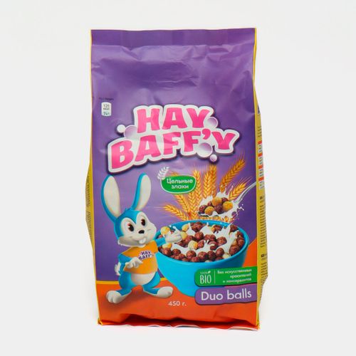 Готовый завтрак Hay Baffy молочно-шоколадные шарики HB272, 450 гр, Разноцветный