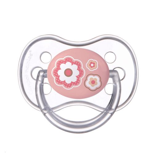 Пустышка Canpol Babies, 0-6 месяцев, с цветочками SB-939, Розовый