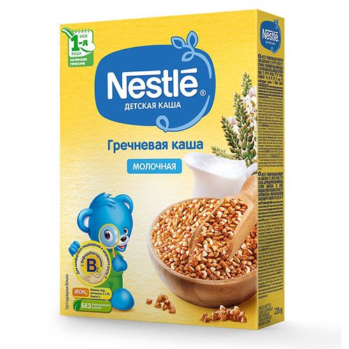 Каша Nestle молочная гречневая c бифидобактериями, с 4 мес, 200 гр