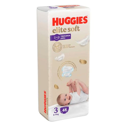 Трусики-подгузники Huggies Elite Soft 3, 6-11 кг, 48шт, Разноцветный