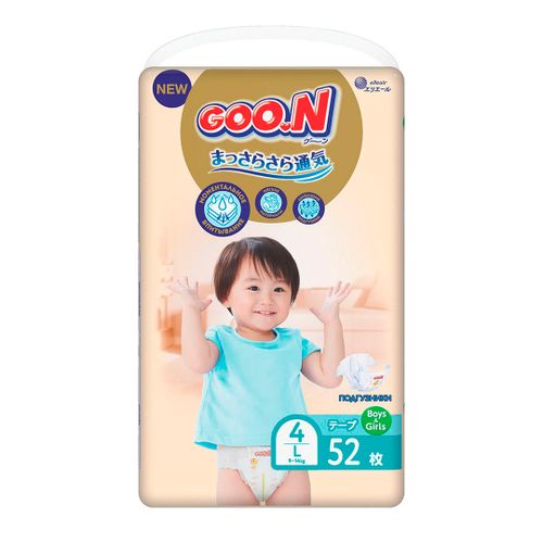 Подгузники Goo.N Premium Soft, L (9-14 кг), 52 шт, Белый