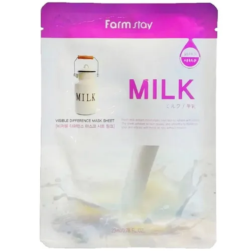 Yuz niqobi Farm stay milk visible difference mask sheet, 23 ml