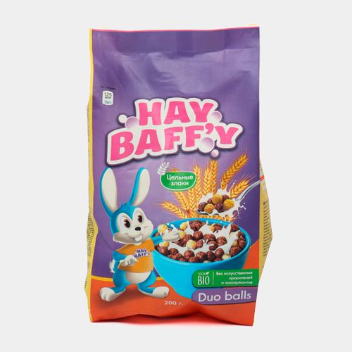 Готовый завтрак Hay Baffy молочно-шоколадные шарики HB258, 200 гр, Разноцветный