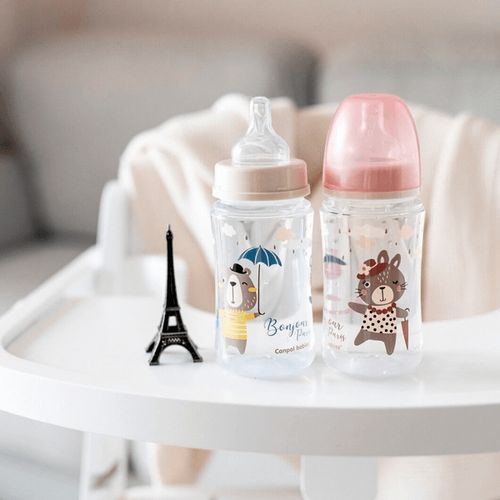 Бутылочка Canpol Babies EasyStart Bonjour Paris антиколиковая СВ384, 3+ месяцев, 240 мл, Розовый, в Узбекистане