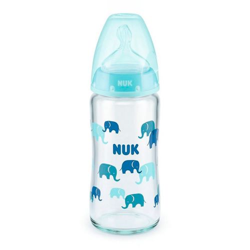 Бутылочка стеклянная NUK First Choice+ NK362, 0-6 мес, 240 мл, Голубой