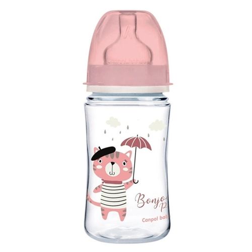 Бутылочка Canpol Babies EasyStart Bonjour Paris антиколиковая СВ384, 3+ месяцев, 240 мл, Розовый