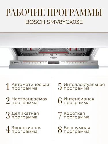 Посудамойка Bosch SMV8YCX03E, Белый, фото