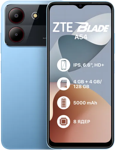 Смартфон ZTE Blade A54, Blue, 4/128 GB