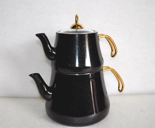 Двухярусный чайник O.M.S. Collection 8203L, 1.2 /2.2 л, Черный