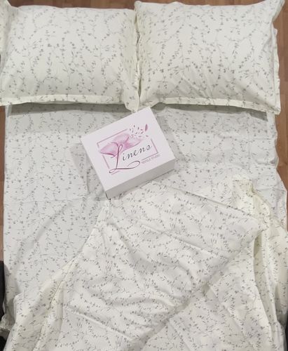 Постельное белье полуторное Linens 10040, 150х220 см, Бежевый