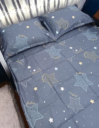Постельное белье двуспальное Linens 10092, 200х220 см, Синий