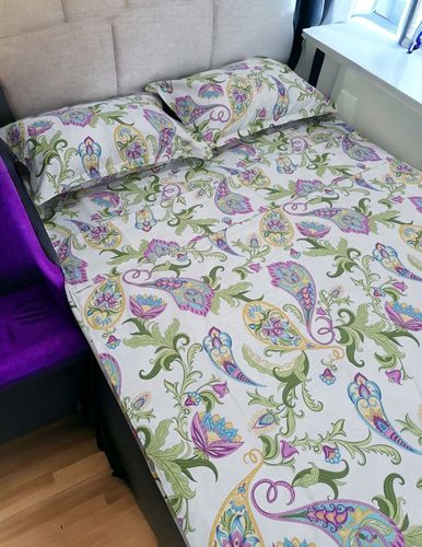 Постельное белье двуспальное Linens 10097, 200х220 см, Фиолетовый